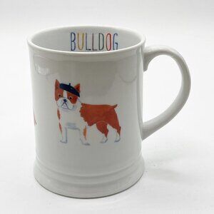 Fringe Studio Bulldog Multi-Color Graphic White Ceramic Handled Coffee Tea Mug